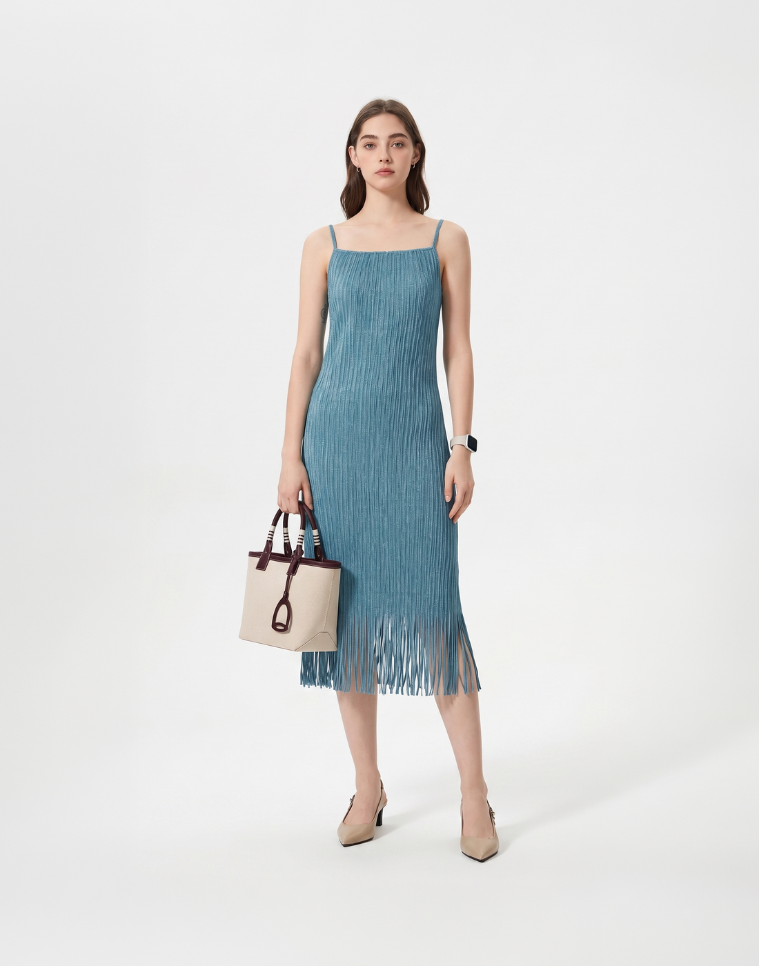 Wrinkle-Free, Cooling & Breathable Free Size Cascade Pleated Dress