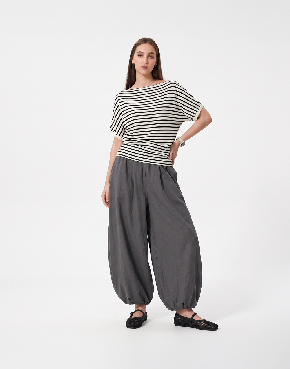 Cooling & Stretchy Air Balloon Pants With Elastic Waistband & Pockets