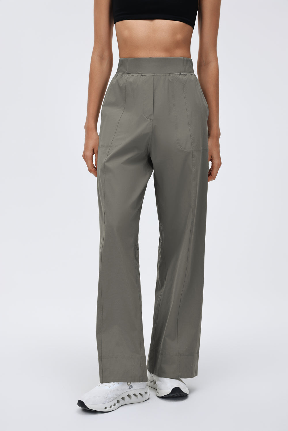 Wrinkle-Free, Cooling & Breathable FlexWork Pants With Stretchy High Waistband With Pockets