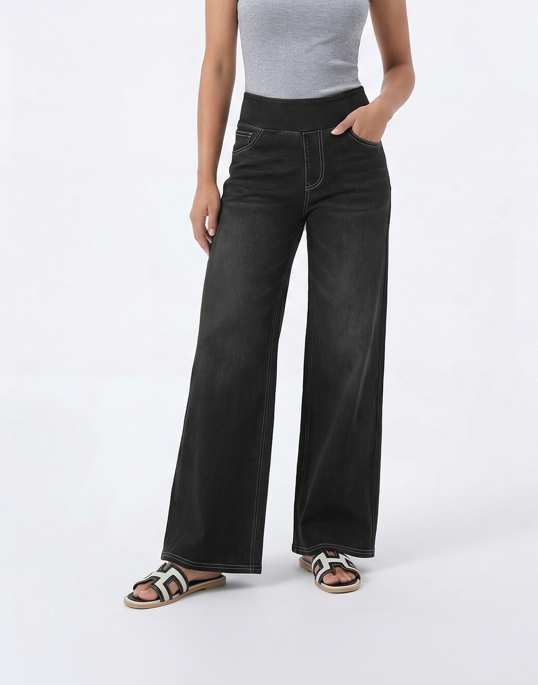 Cooling, Buttery Soft & Stretchy With Tummy Control Wide-Leg Corecontrol Jeans