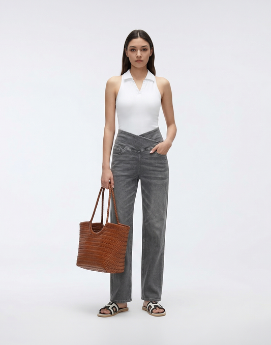 Cooling, Buttery Soft, Stretchy With Tummy Control Wide-Leg Snatch Jeans