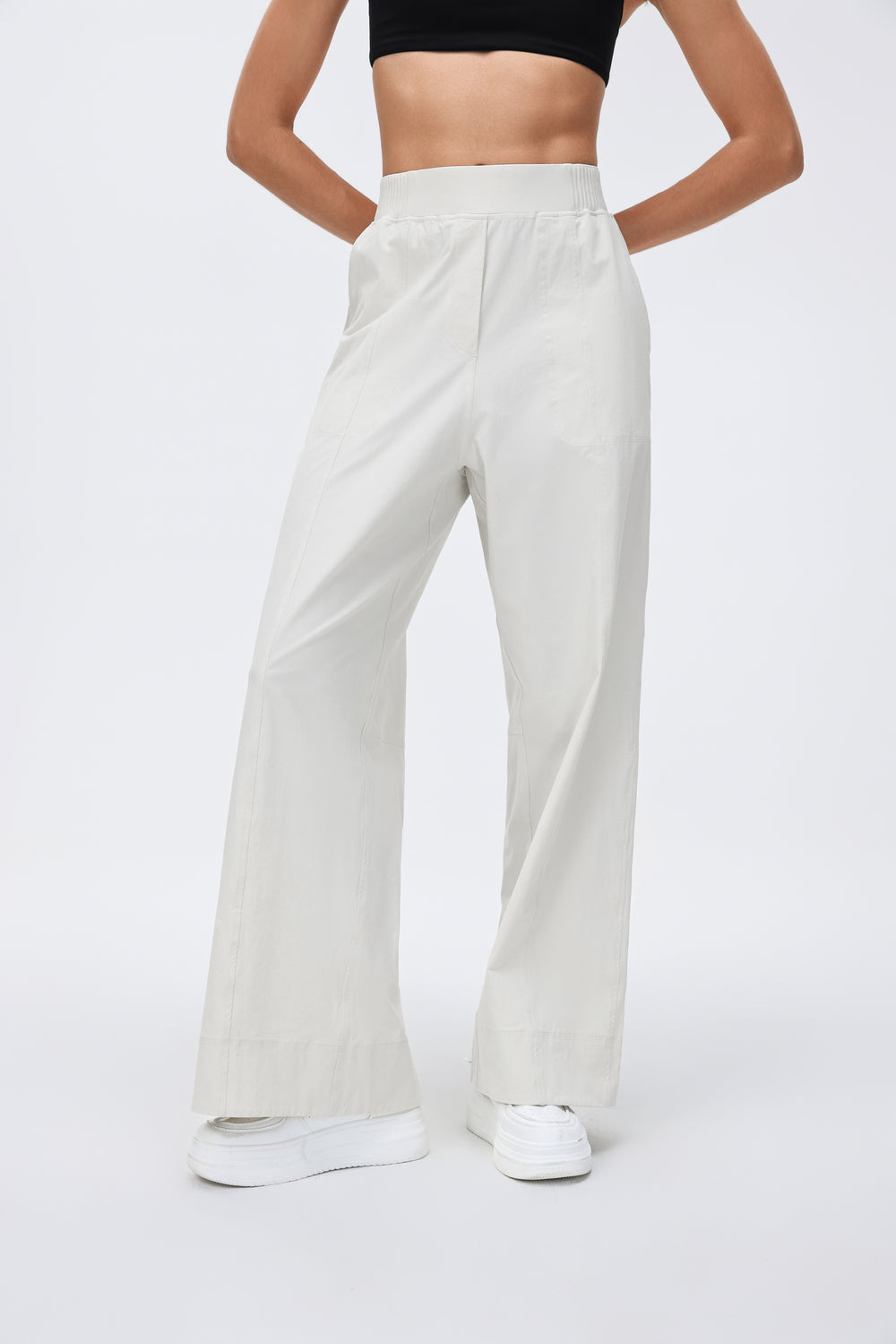 Wrinkle-Free, Cooling & Breathable FlexWork Pants With Stretchy High Waistband With Pockets