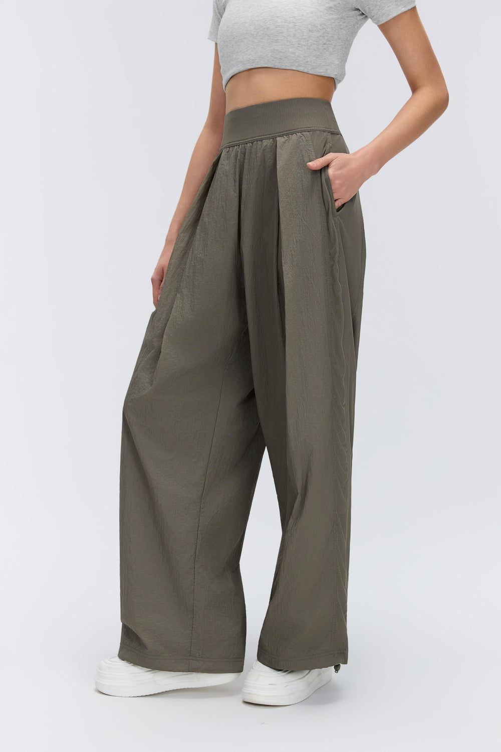Cooling & Stretchable Tummy Control Refined Pants With Pockets With Adjustable Hems