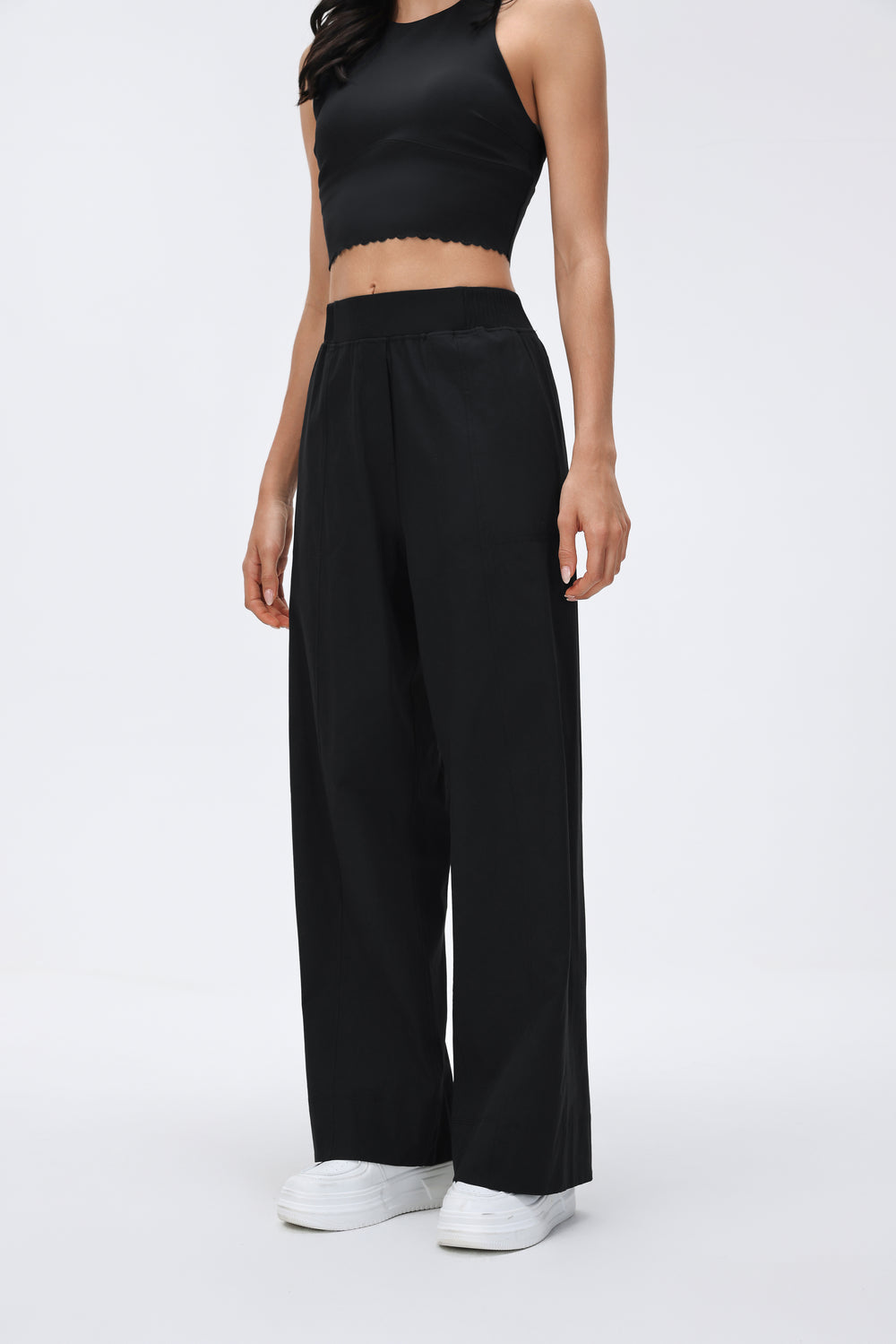 Wrinkle-Free, Cooling & Breathable FlexWork Pants With Stretchy High Waistband With Pockets