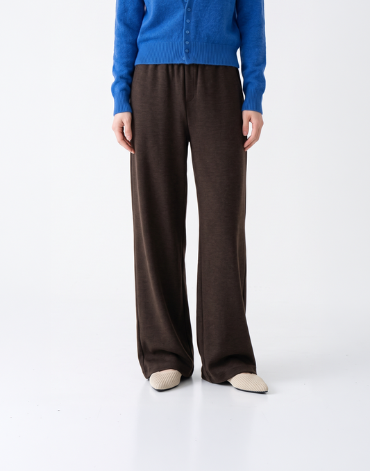 Buttery Soft, Warm With Elastic Waistband Highland Wool Pants With Pockets