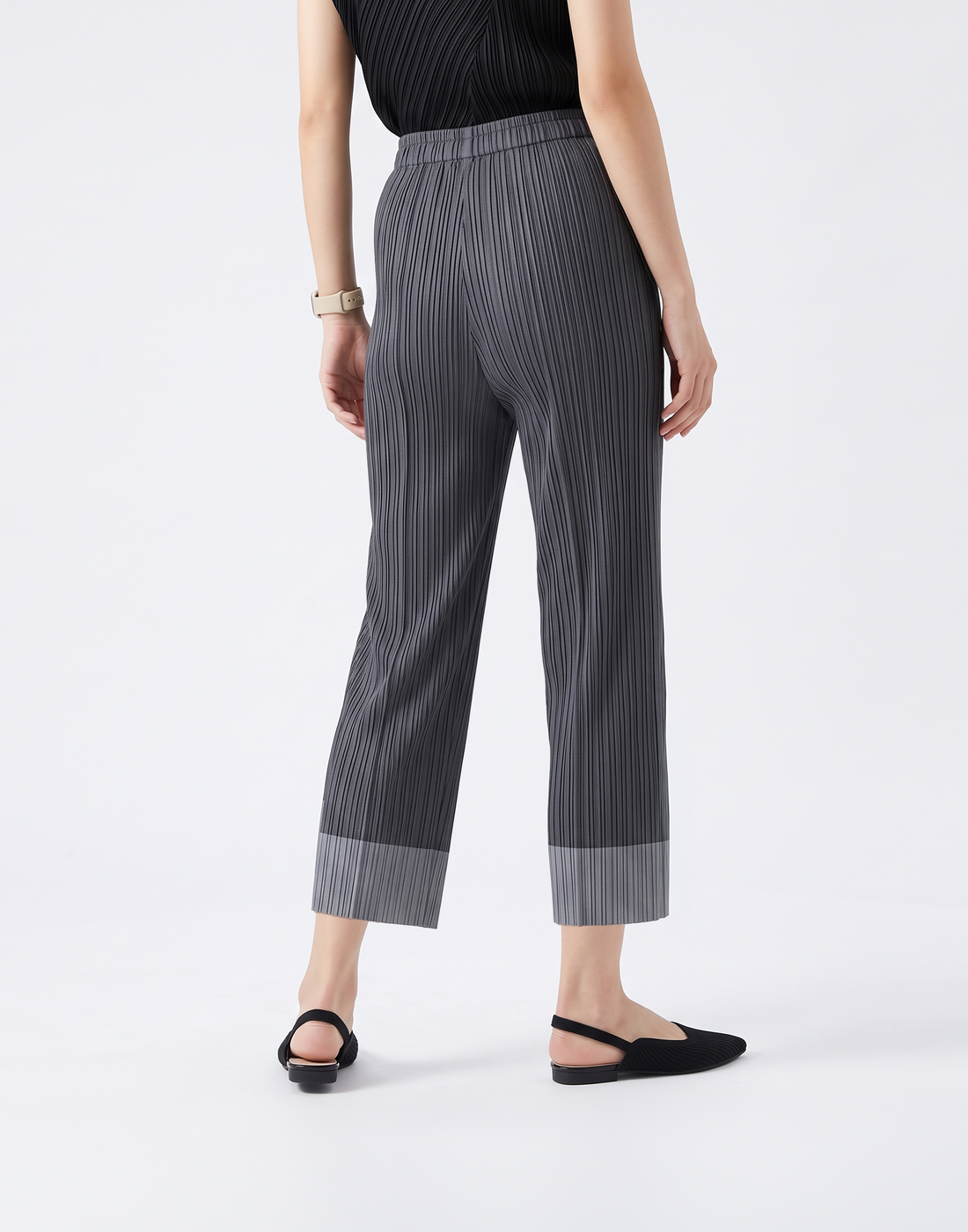 Wrinkle-Free, Cooling & Breathable Slim Cut Petite Fluid Pants With Cuffs