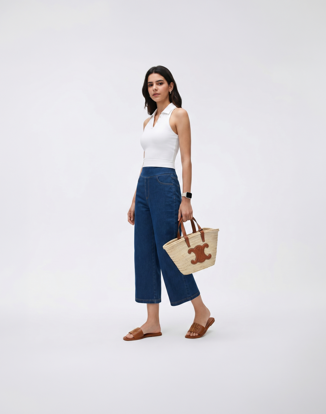 Cooling, Stretchy With Tummy Control Chill 7/8 Denim Pants - For Petites