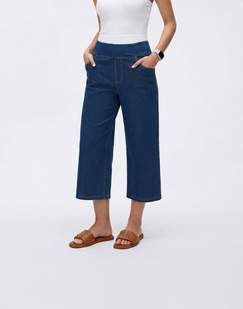 Cooling, Stretchy With Tummy Control Chill 7/8 Denim Pants - For Petites