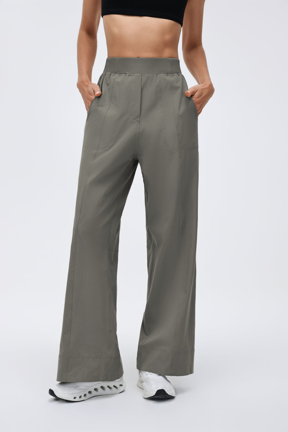 Wrinkle-Free, Cooling & Breathable FlexWork Pants With Stretchy High Waistband With Pockets