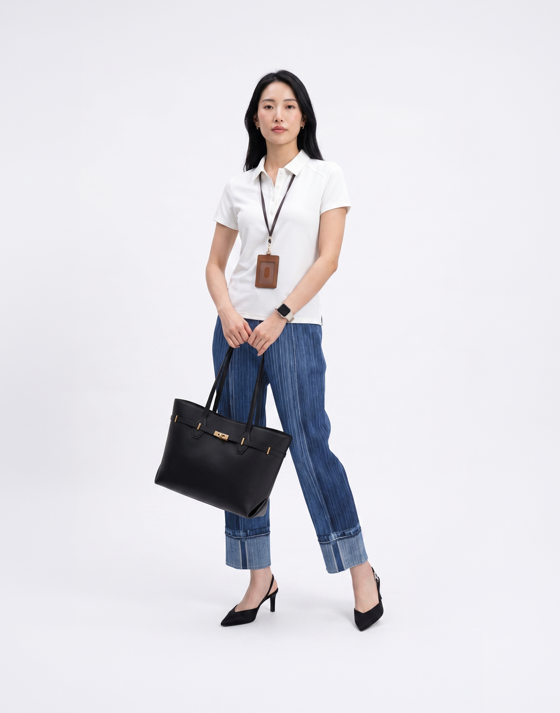 Wrinkle-Free, Cooling & Breathable Free Size Soho Pleated Denim Pants