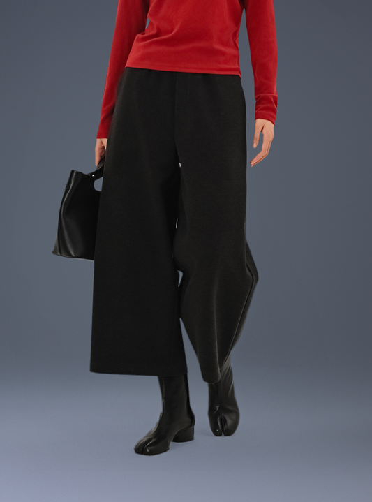 Wool Wrinkle-Free Haven Trousers With Elastic Waistband & Pockets - For Petites & Cold Climite
