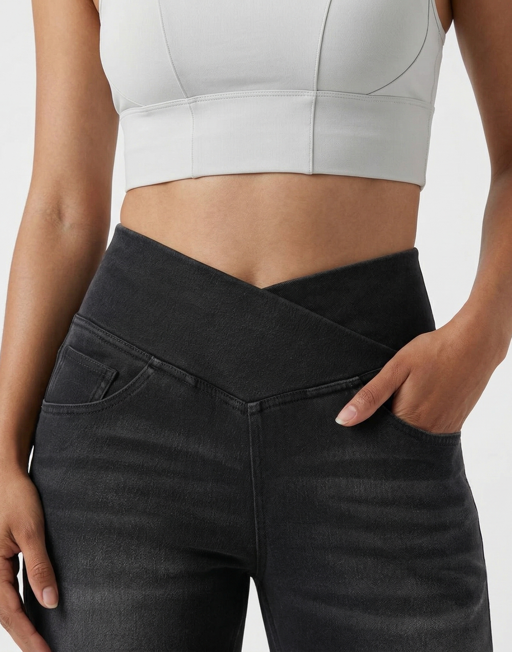 Cooling, Buttery Soft, Stretchy With Tummy Control Wide-Leg Snatch Jeans