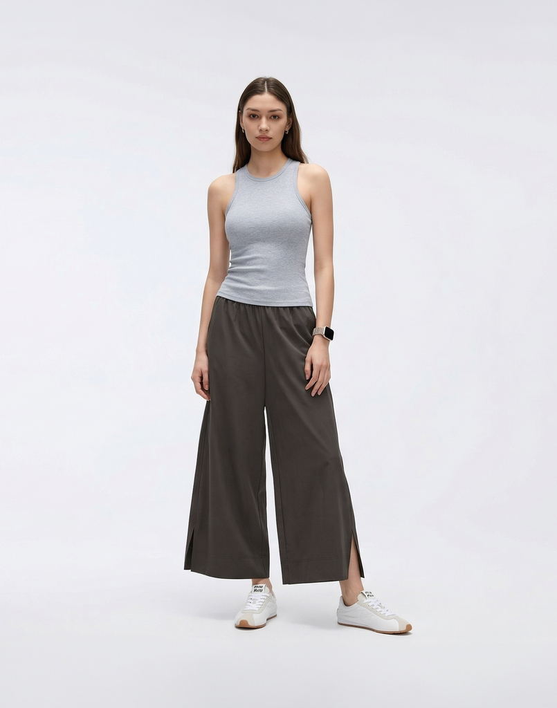 Wrinkle-Free, Cooling & Stretchable Tummy Control Northstar Wide Leg Pants With Pockets
