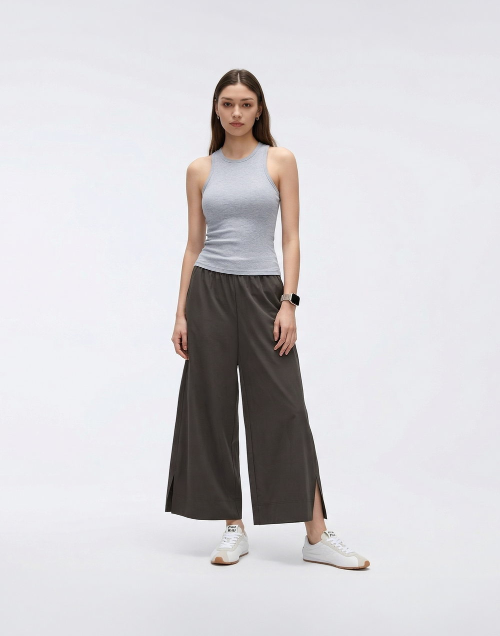Wrinkle-Free, Cooling & Stretchable Tummy Control Northstar Wide Leg Pants With Pockets