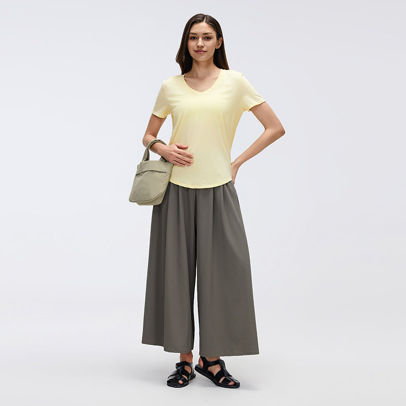 Wrinkle-Free, Cooling Midnight Pants With Stretchy Waistband & Pockets - For Petites