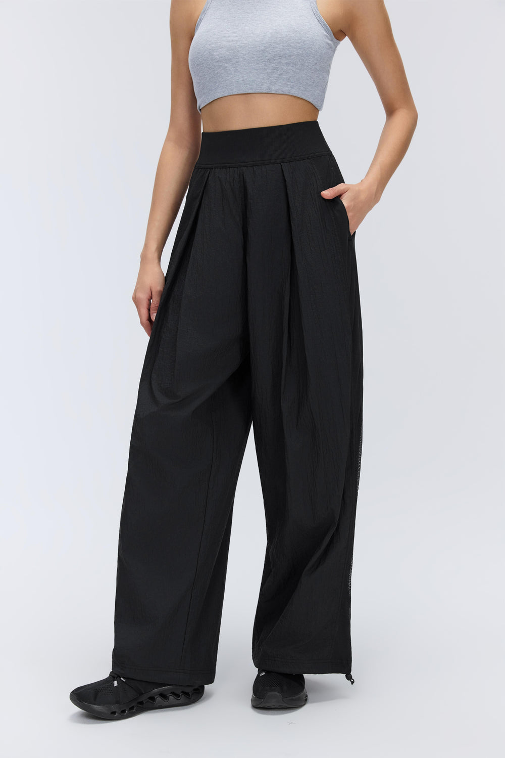 Cooling & Stretchable Tummy Control Refined Pants With Pockets With Adjustable Hems