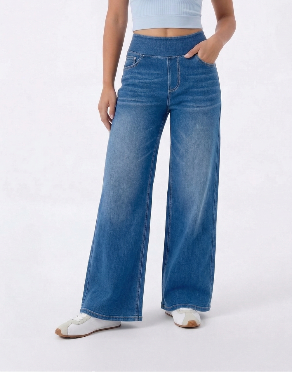 Cooling, Buttery Soft & Stretchy With Tummy Control Wide-Leg Corecontrol Jeans