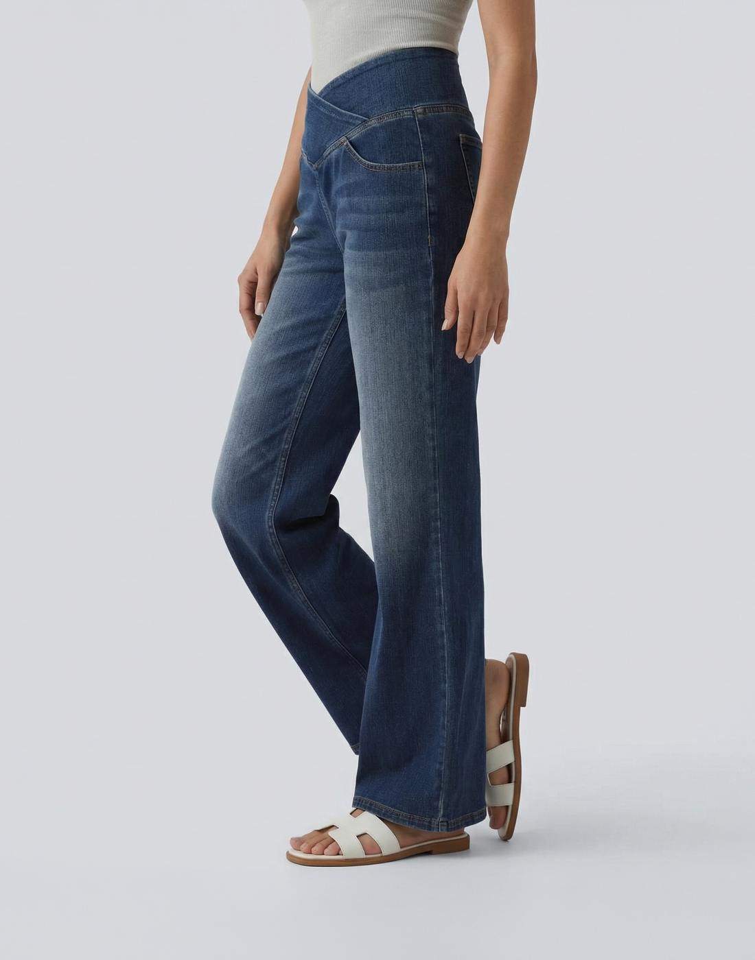 Cooling, Buttery Soft, Stretchy With Tummy Control Wide-Leg Snatch Jeans
