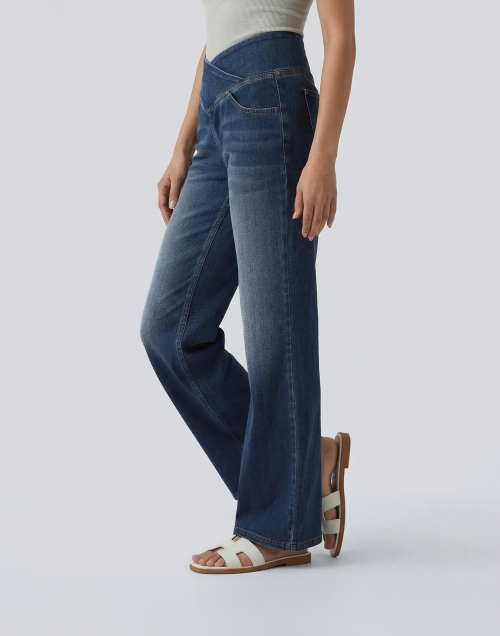 Cooling, Buttery Soft, Stretchy With Tummy Control Wide-Leg Snatch Jeans