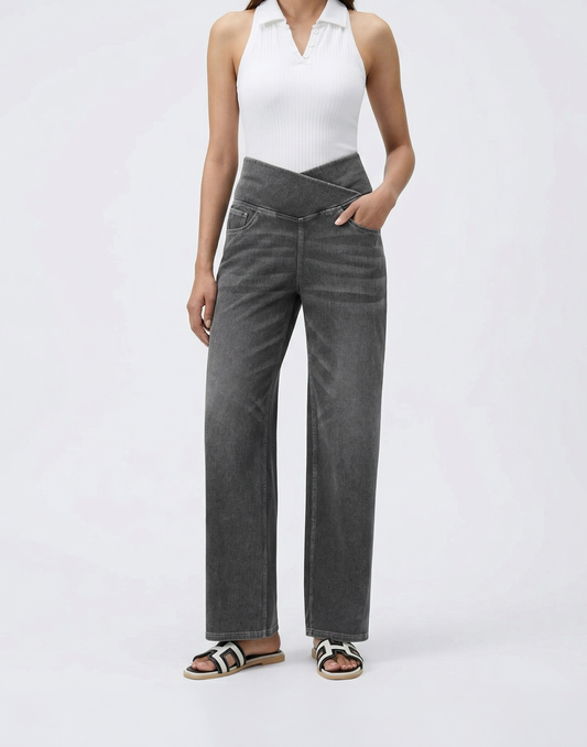 Cooling, Buttery Soft, Stretchy With Tummy Control Wide-Leg Snatch Jeans