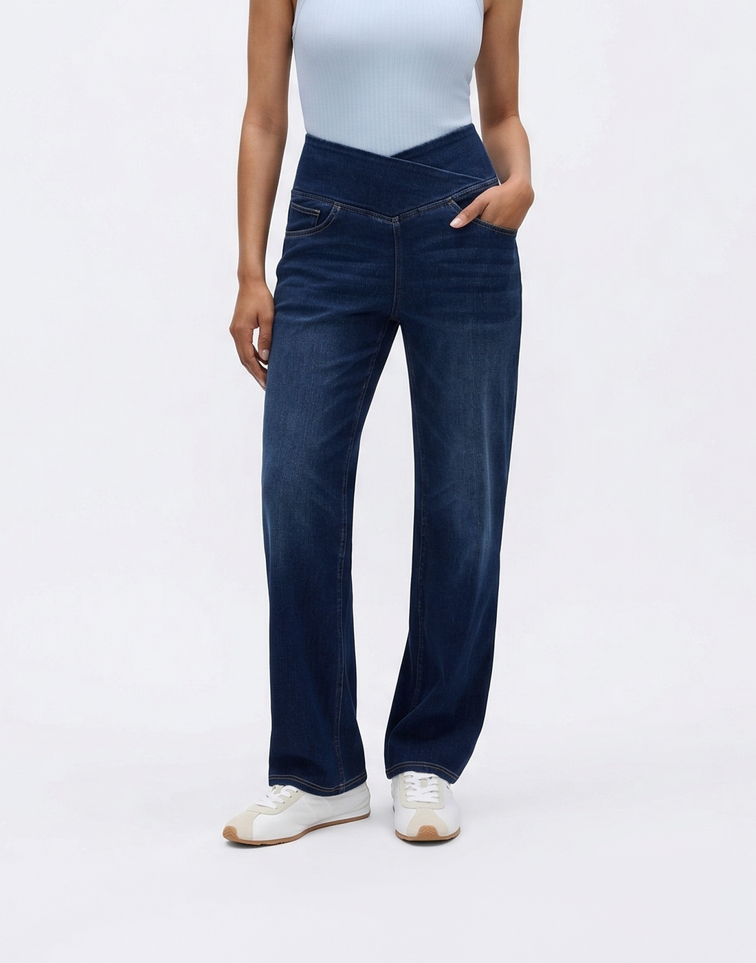 Cooling, Buttery Soft, Stretchy With Tummy Control Wide-Leg Snatch Jeans