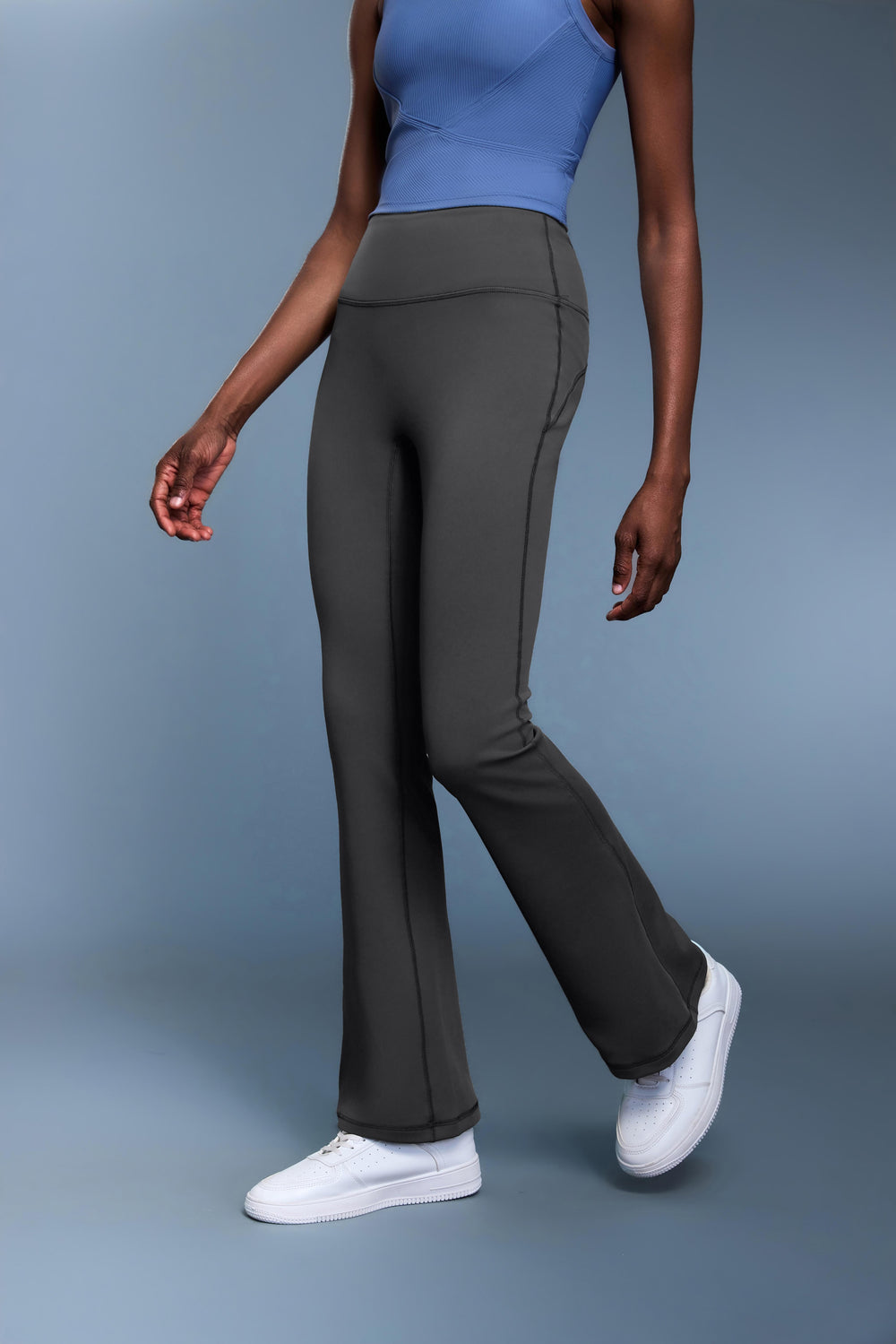 High-Waisted Camel-Toe Proof Thermal Flare Pants - For Cold Climate