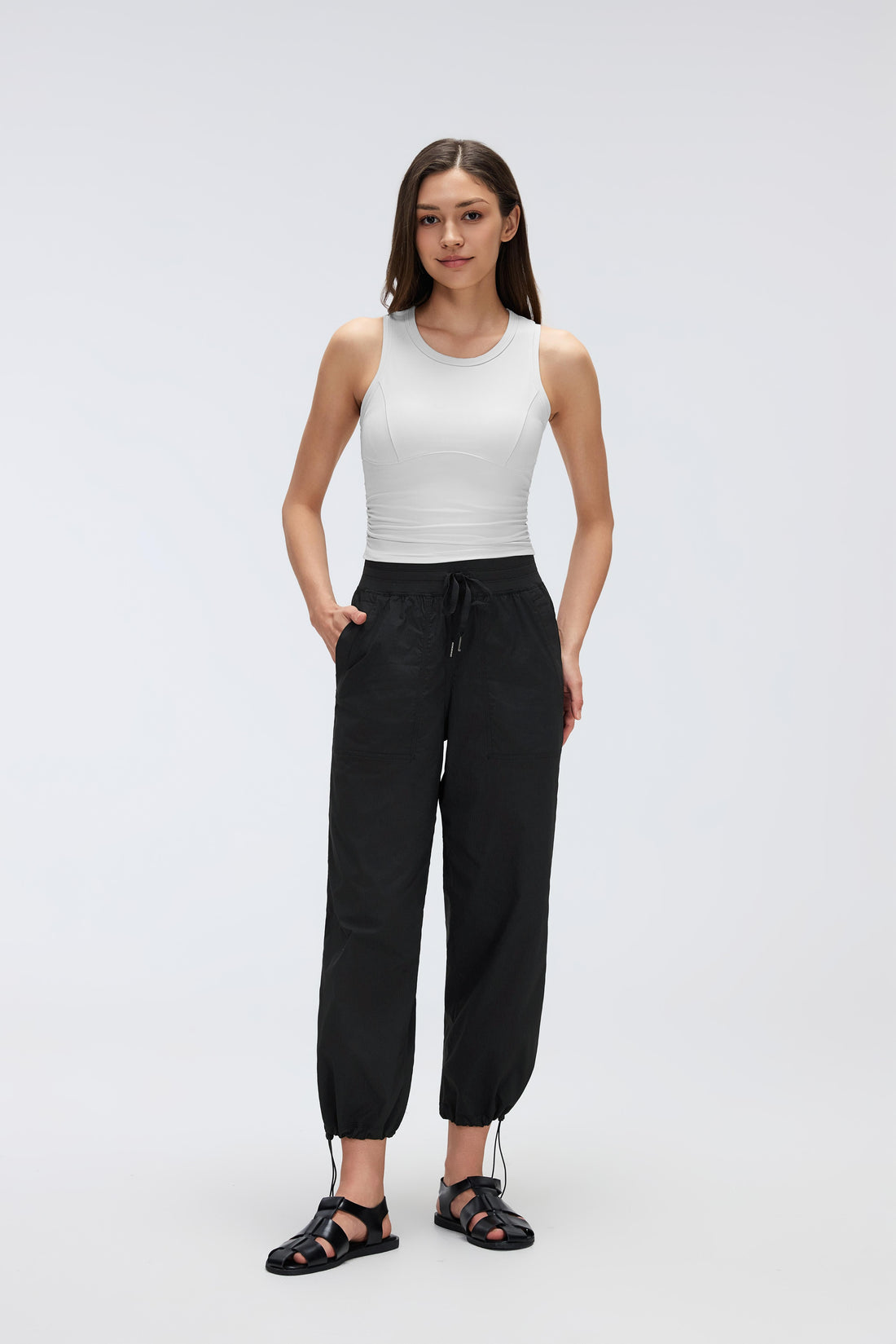 2-In-1 Wrinkle-Free, Cooling & Stretchable Tummy Control Swap Pants With 4 Pockets - For Petities