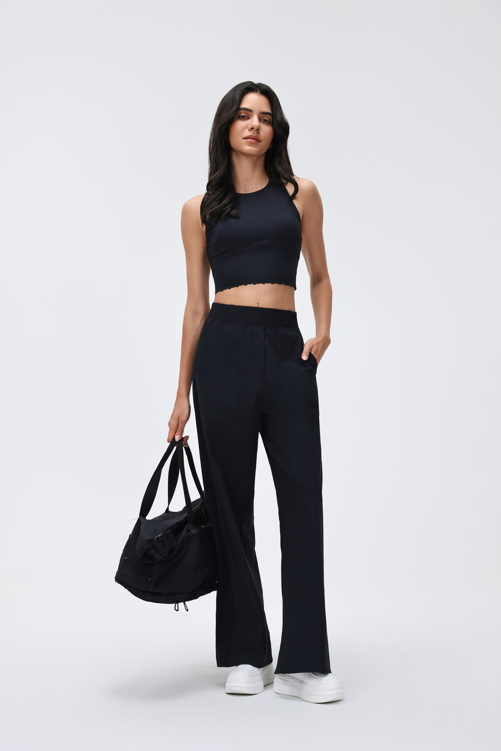 Wrinkle-Free, Cooling & Breathable FlexWork Pants With Stretchy High Waistband With Pockets