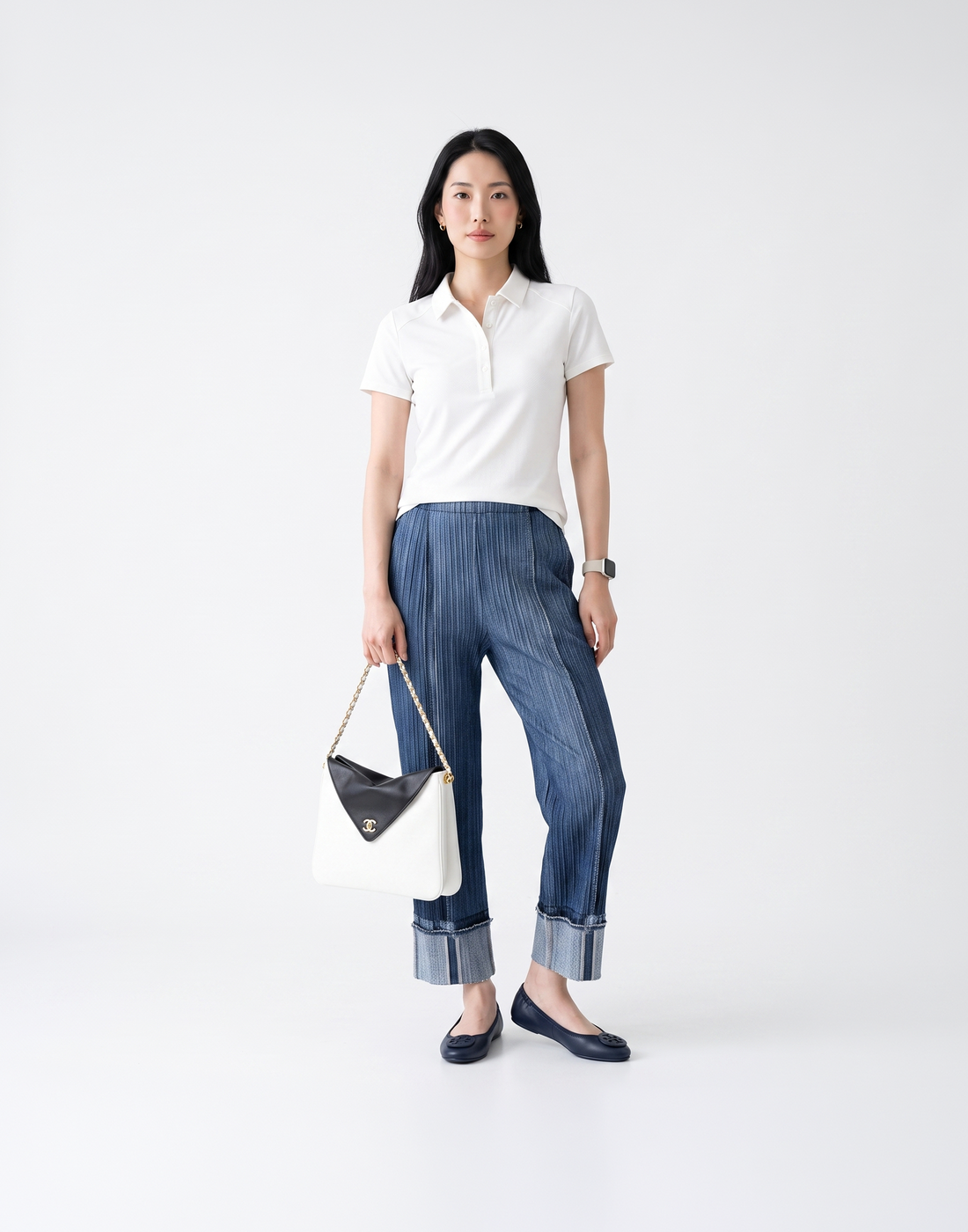 Wrinkle-Free, Cooling & Breathable Free Size Soho Pleated Denim Pants