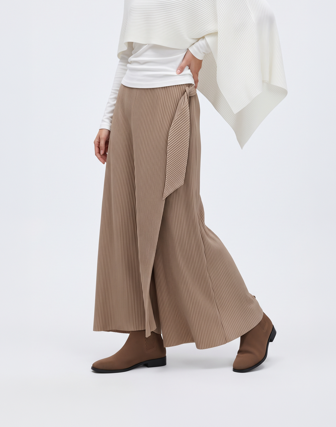 Wrinkle-Free, Breathable & Stretchy Free Size Pleated Hygge Pants