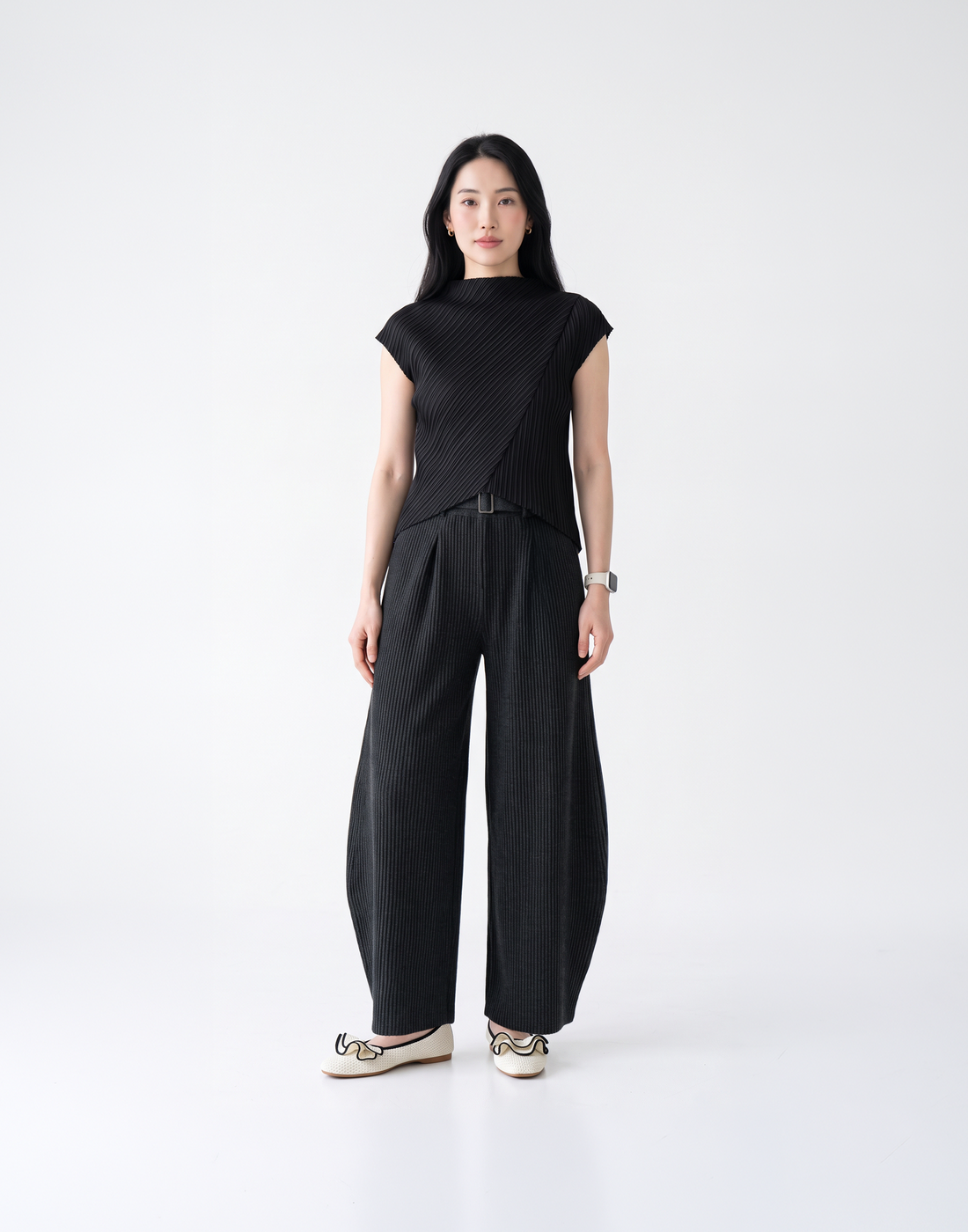 Wrinkle-Free, Cooling & Breathable Free Size Pleated Nola Pants
