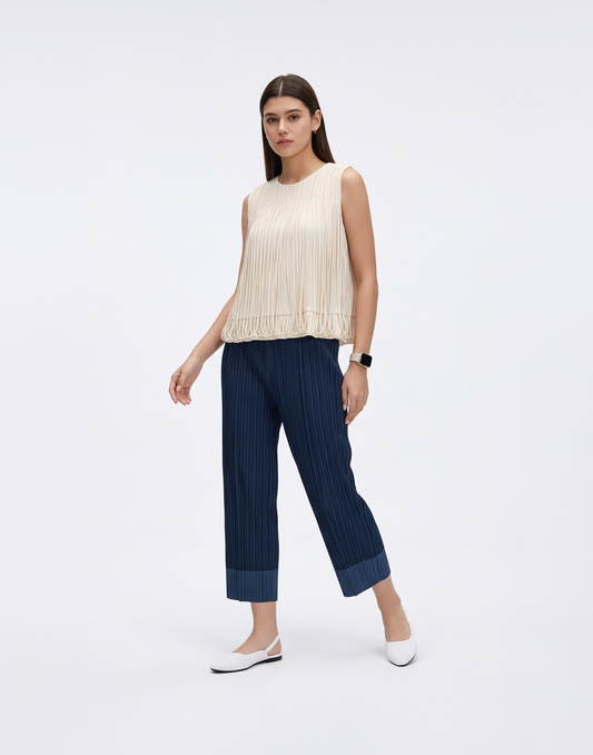 Wrinkle-Free, Cooling & Breathable Slim Cut Petite Fluid Pants With Cuffs