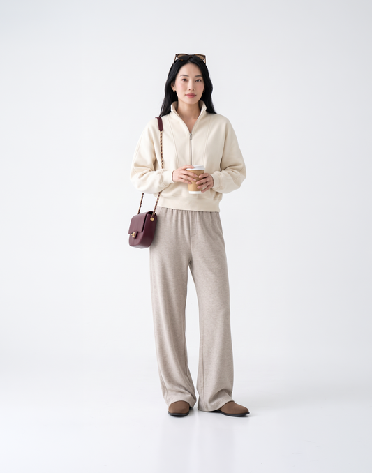 Buttery Soft, Warm With Elastic Waistband Highland Wool Pants With Pockets