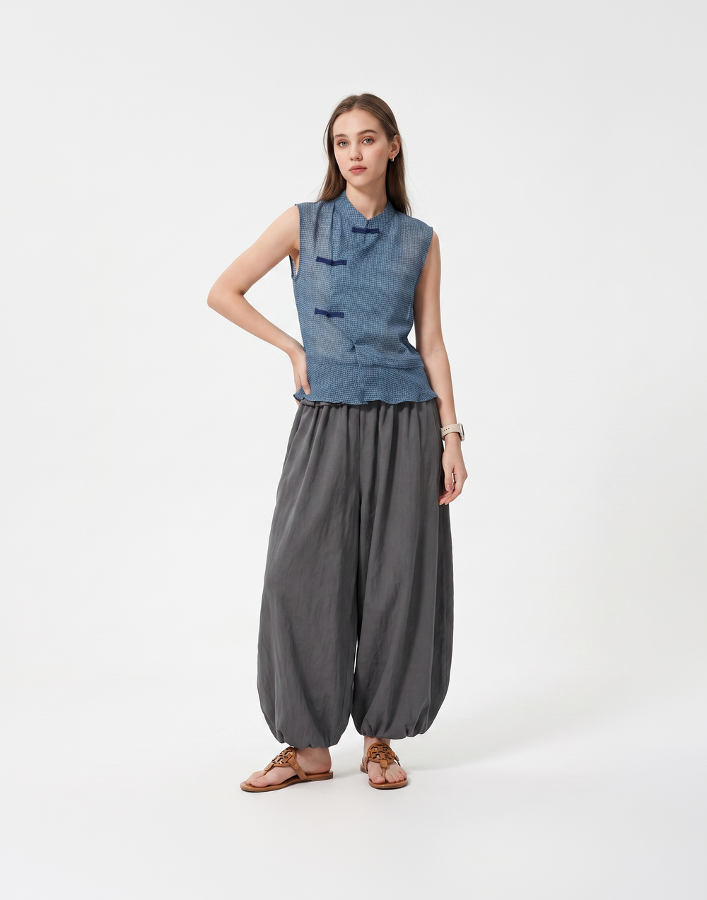 Cooling & Stretchy Air Balloon Pants With Elastic Waistband & Pockets