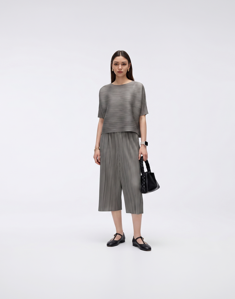 Wrinkle-Free, Cooling, Breathable Pleated Lite Pants With Stretchy Waistband & Pockets - For Petites