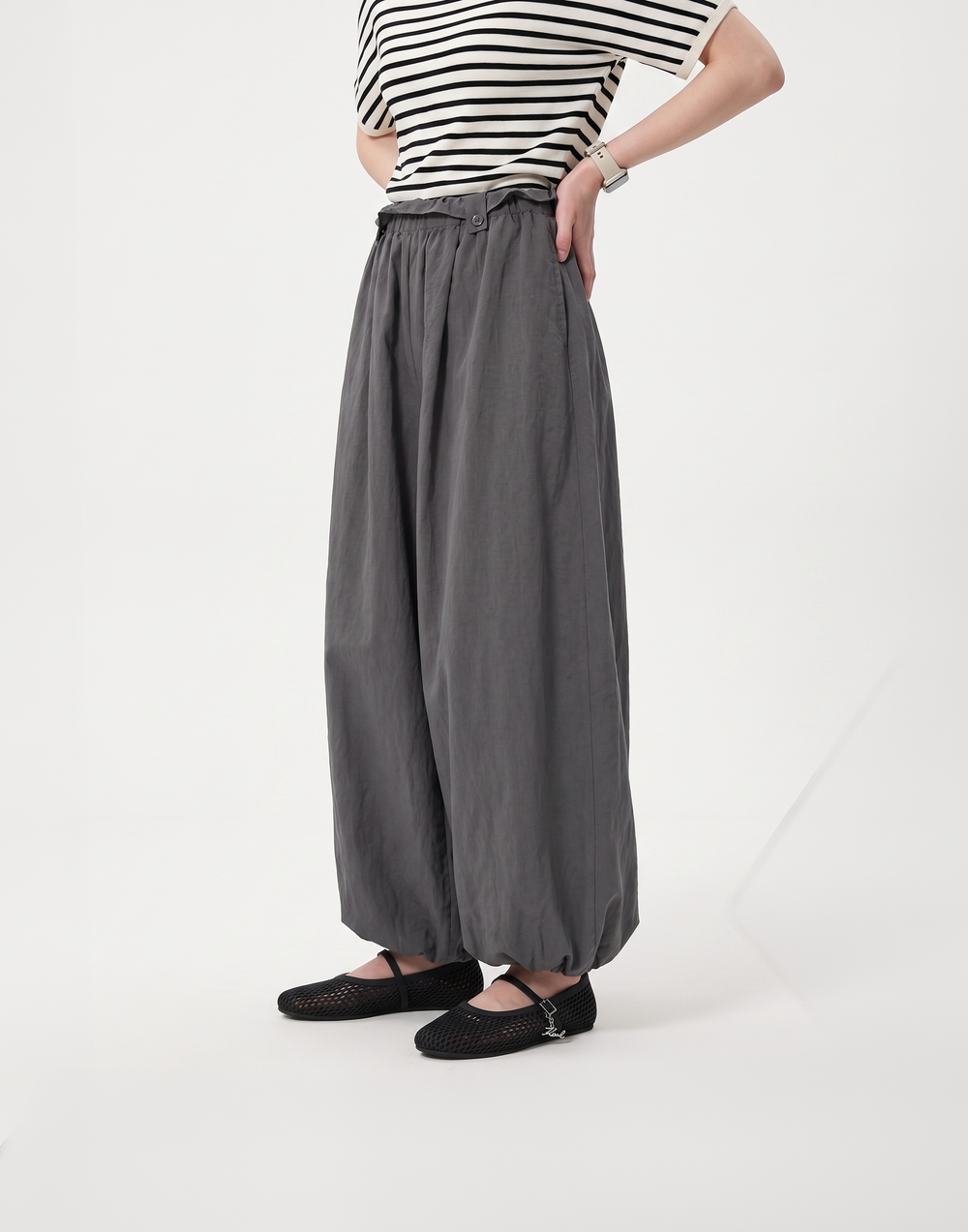 Cooling & Stretchy Air Balloon Pants With Elastic Waistband & Pockets