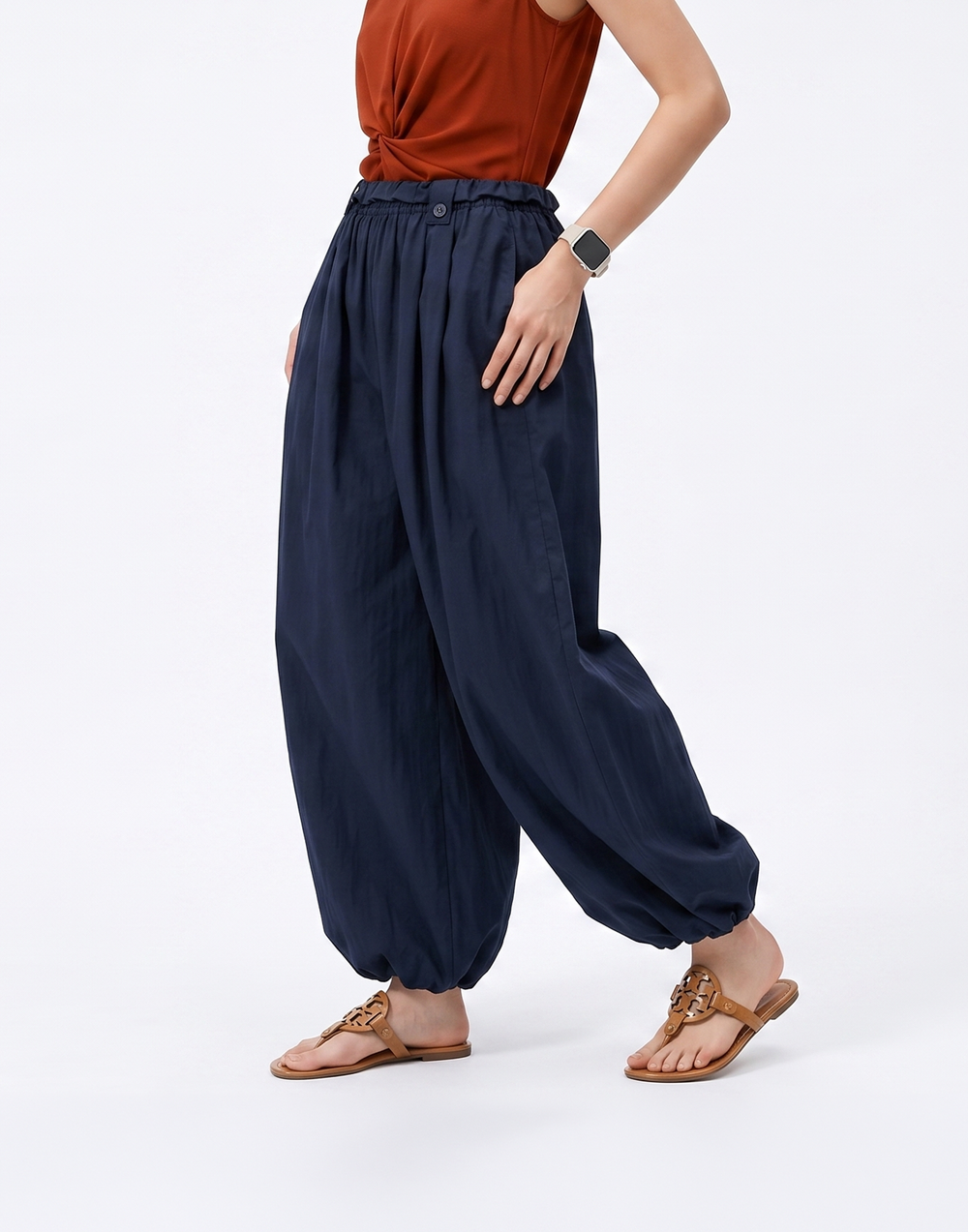 Cooling & Stretchy Air Balloon Pants With Elastic Waistband & Pockets