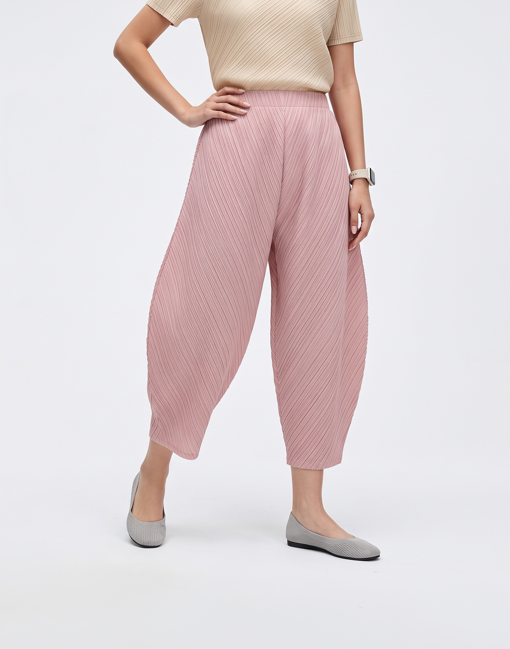Wrinkle-Free, Cooling & Breathable Billow Pants With Elastic Waistband