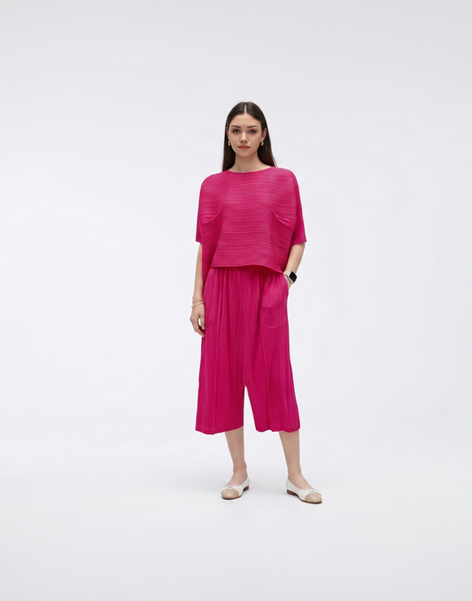 Wrinkle-Free, Cooling, Breathable Pleated Lite Pants With Stretchy Waistband & Pockets - For Petites