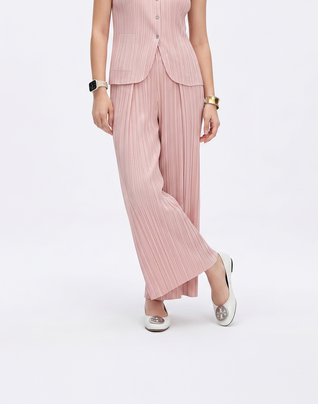 Cooling, Wrinkle-Free With Stretchy Waistband Timeless Trousers With Pockets
