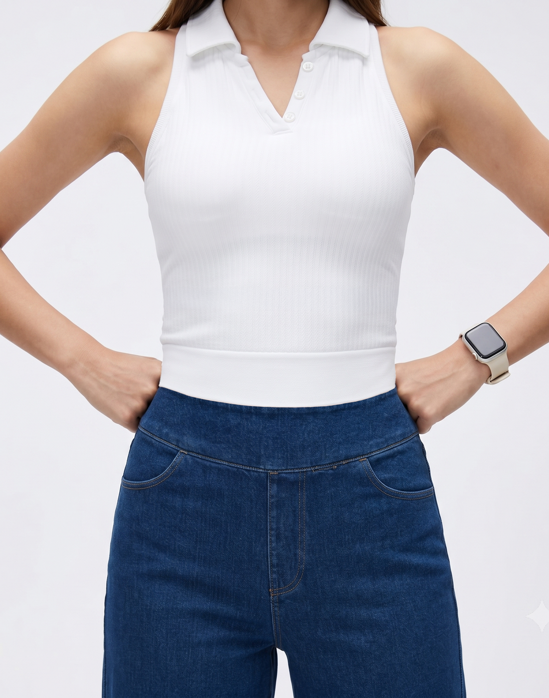 Cooling, Stretchy With Tummy Control Chill 7/8 Denim Pants - For Petites
