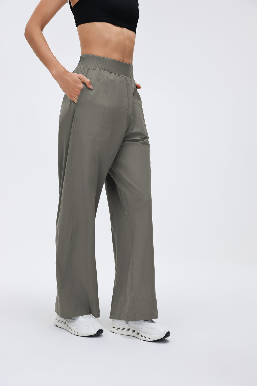 Wrinkle-Free, Cooling & Breathable FlexWork Pants With Stretchy High Waistband With Pockets