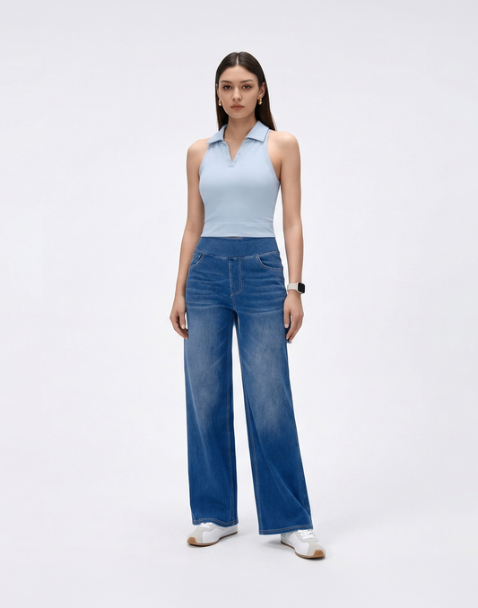 Cooling, Buttery Soft & Stretchy With Tummy Control Wide-Leg Corecontrol Jeans