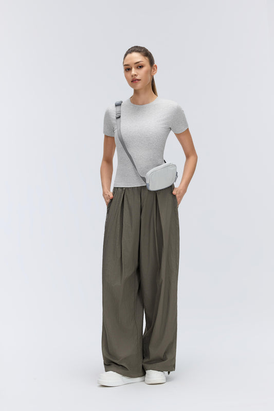 Cooling & Stretchable Tummy Control Refined Pants With Pockets With Adjustable Hems