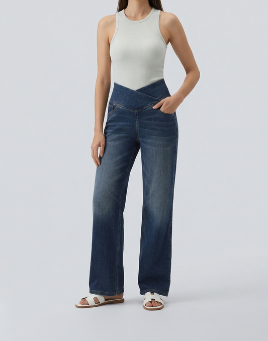 Cooling, Buttery Soft, Stretchy With Tummy Control Wide-Leg Snatch Jeans