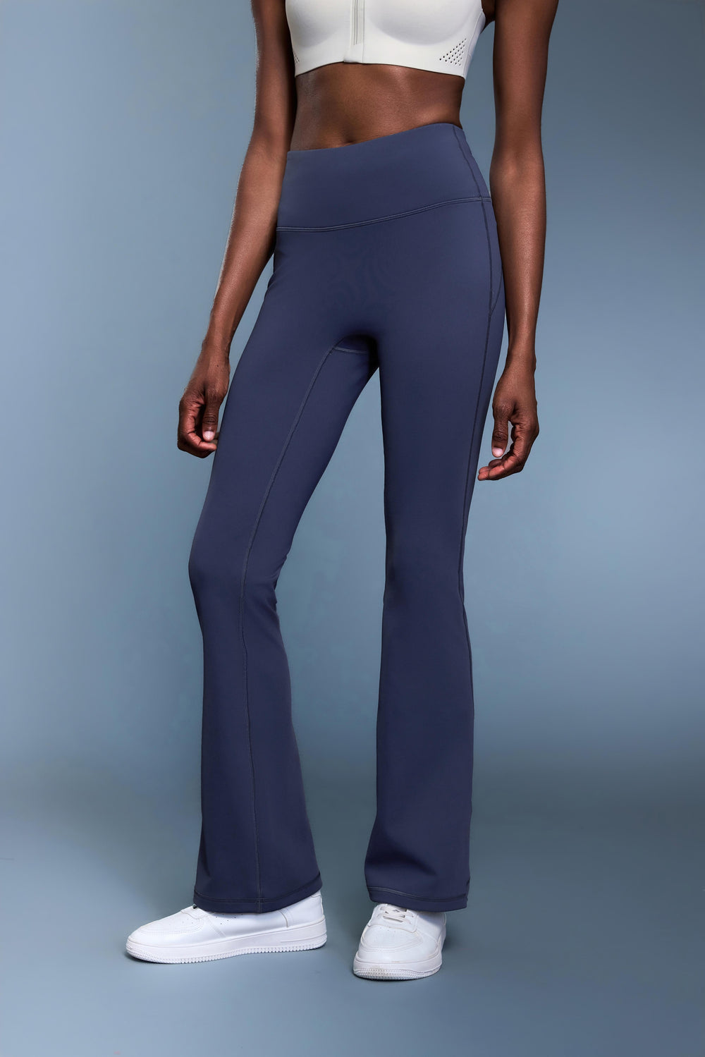 High-Waisted Camel-Toe Proof Thermal Flare Pants - For Cold Climate