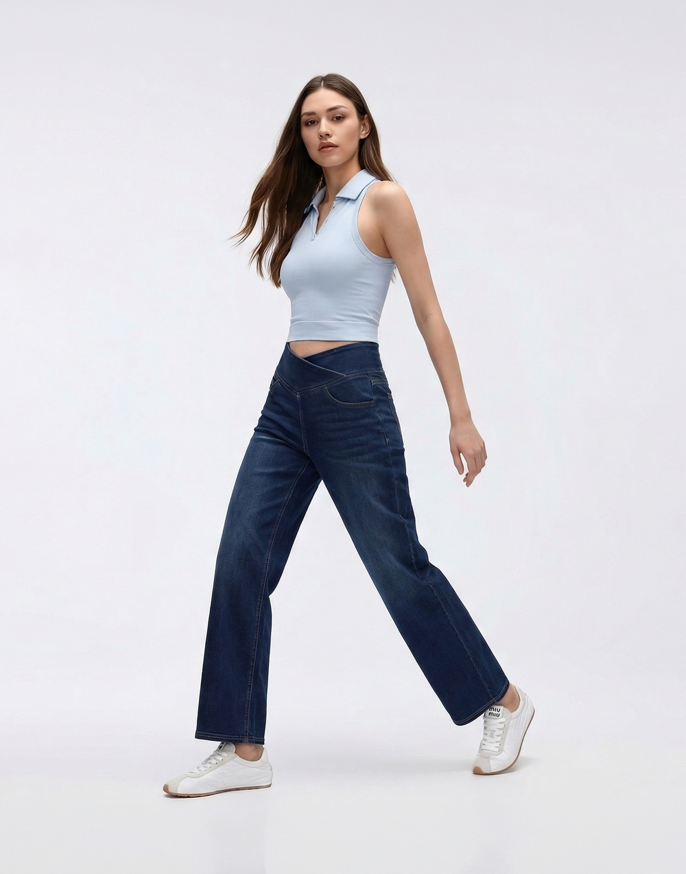 Cooling, Buttery Soft, Stretchy With Tummy Control Wide-Leg Snatch Jeans
