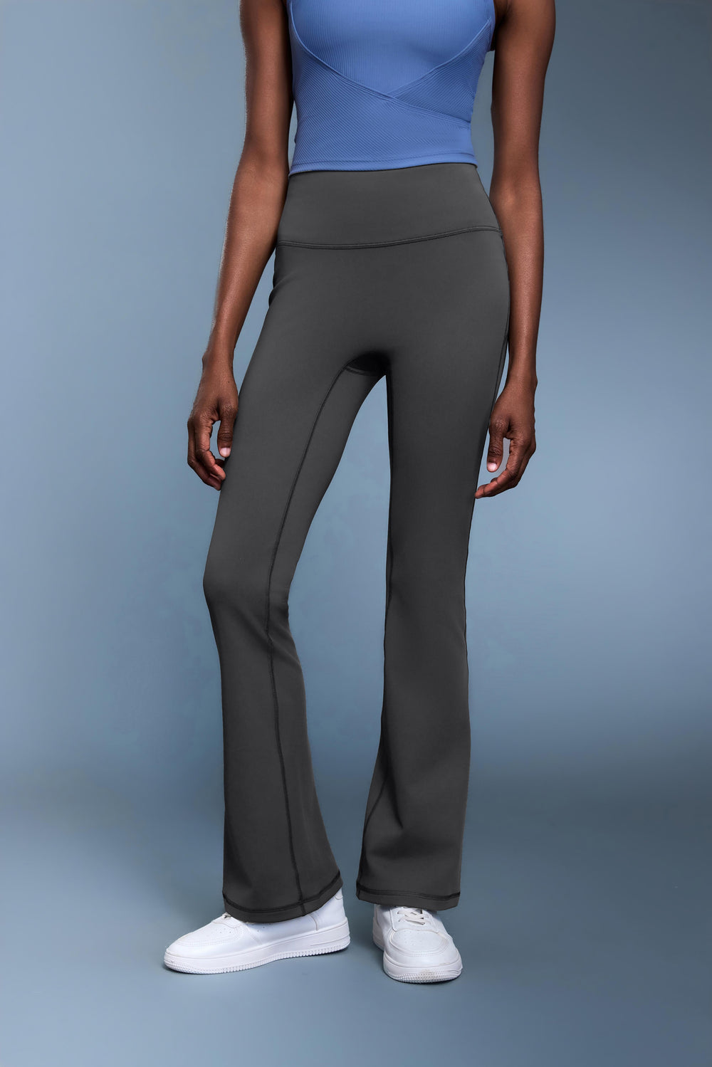 High-Waisted Camel-Toe Proof Thermal Flare Pants - For Cold Climate