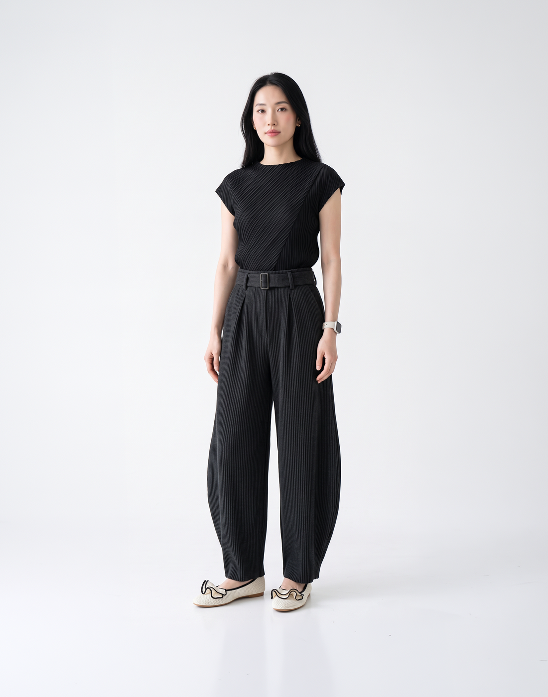 Wrinkle-Free, Cooling & Breathable Free Size Pleated Nola Pants