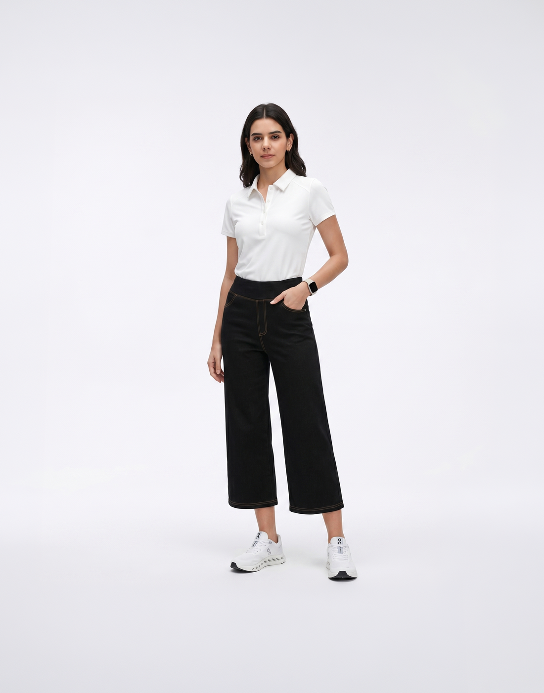 Cooling, Stretchy With Tummy Control Chill 7/8 Denim Pants - For Petites